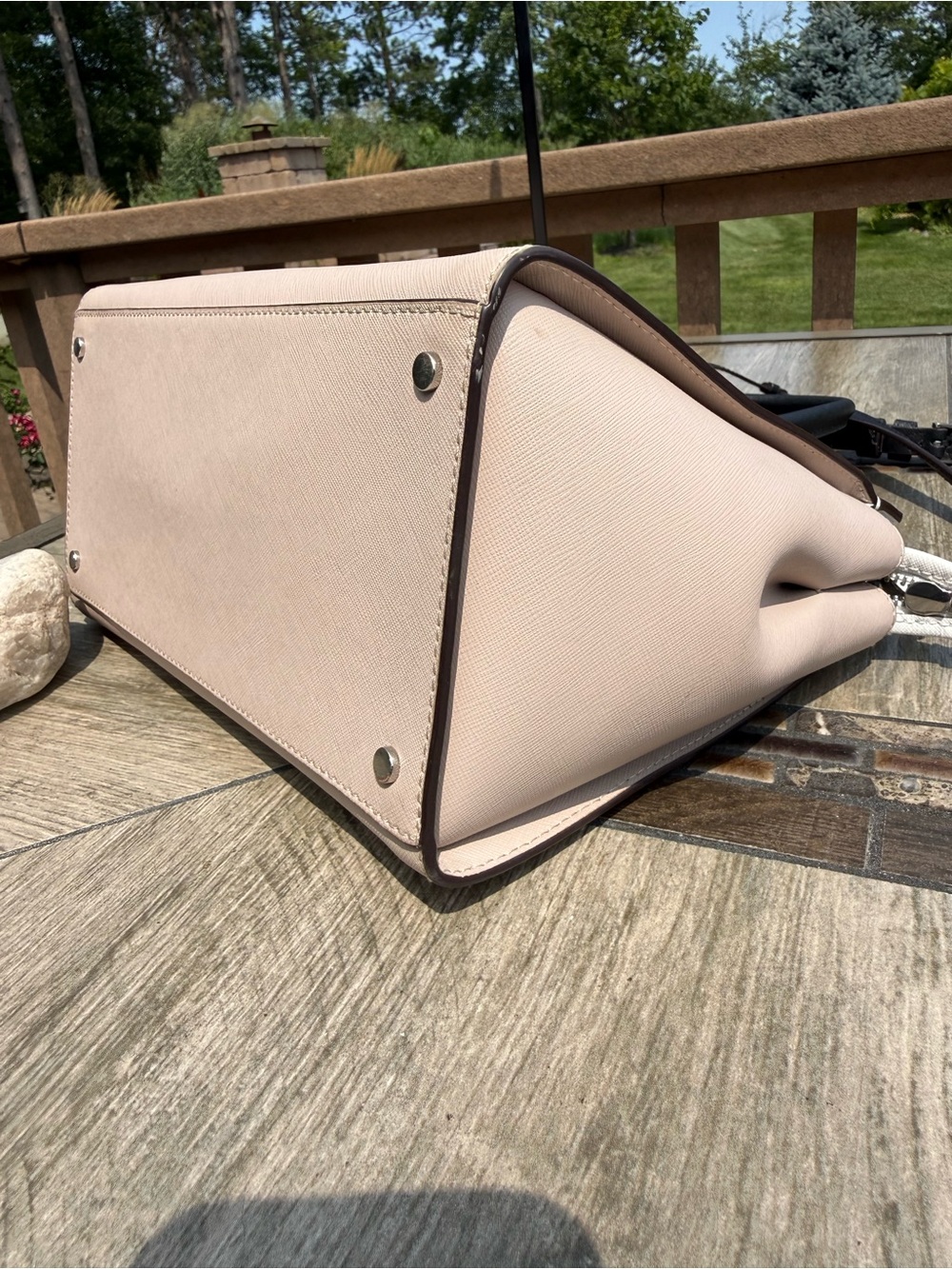 EUC Kate Spade New York Cameron Colorblock Satchel Neutral Crossbody - Picture 8 of 12